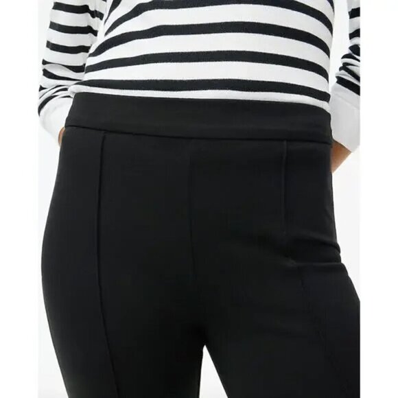 J. Crew Crop Flare Ponte Pant Stretch Knit Black Size 12 NWOT - Picture 2 of 9